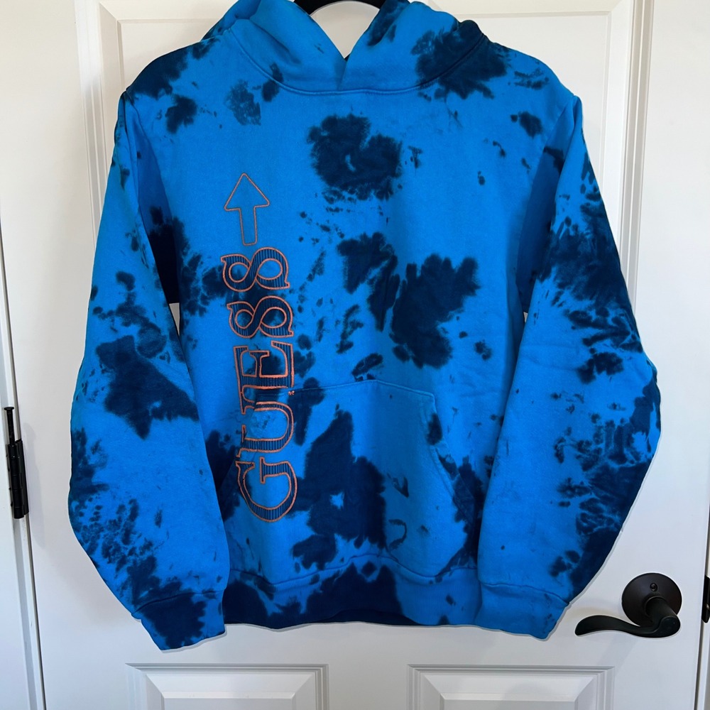 Guess x 88Rising Tie‎ Dye Hooded Sweatshirt Blue Orange Size XS